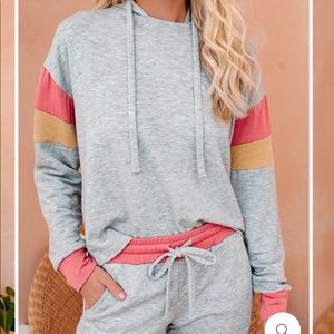 Colorblock Hoodie and Joggers Set